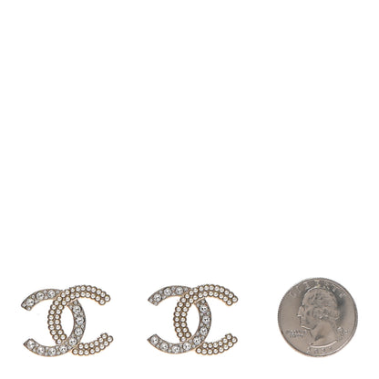 Chanel Crystal Pearl CC Large Earrings Gold 2 of 4