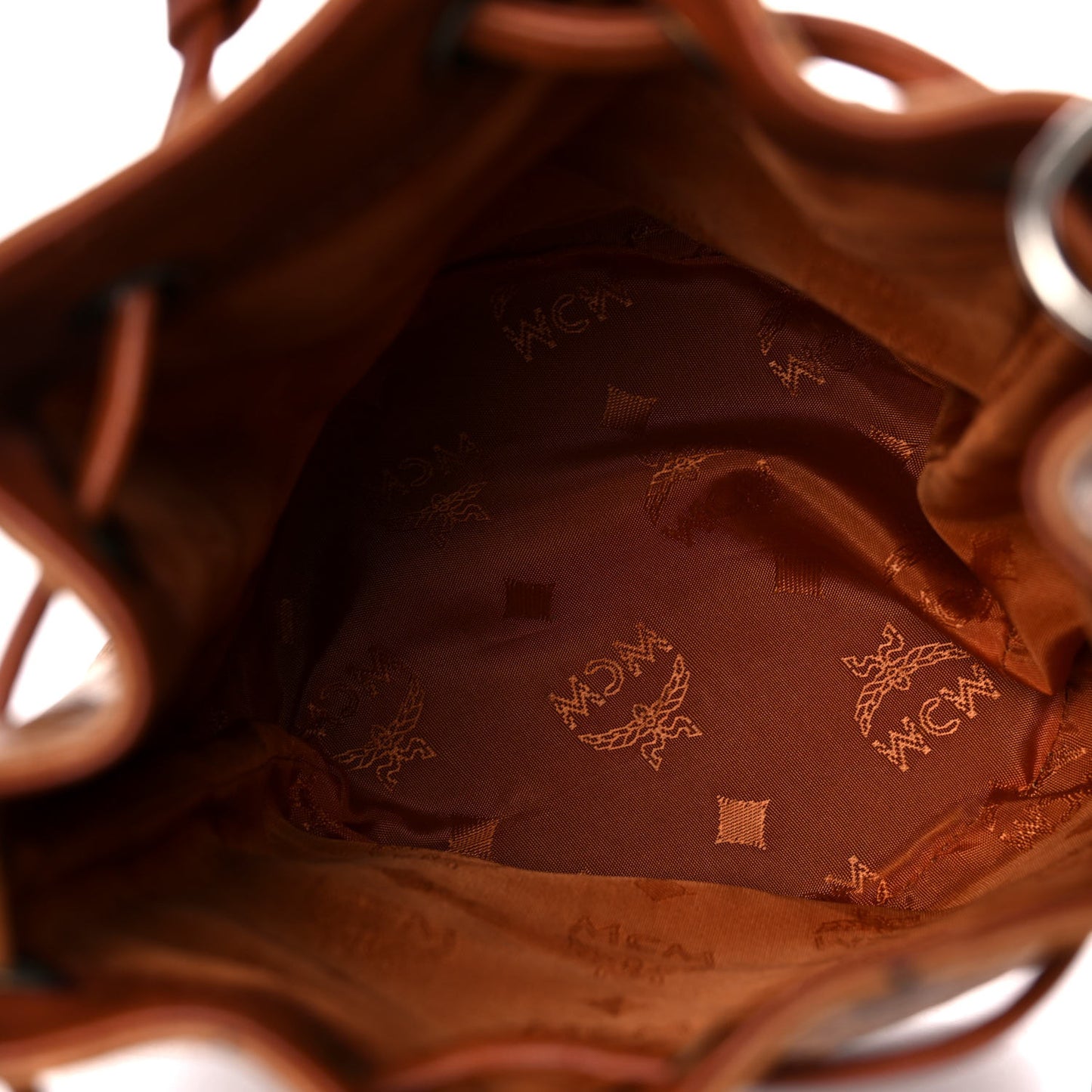 Visetos Drawstring Bucket Bag Cognac