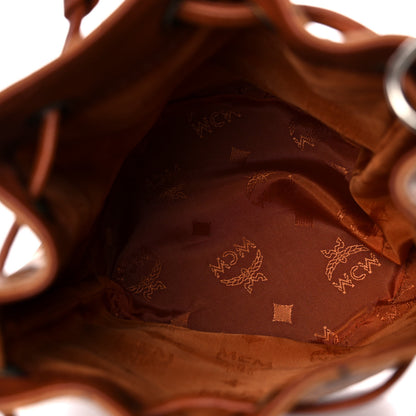 MCM Visetos Drawstring Bucket Bag Cognac 5 of 15