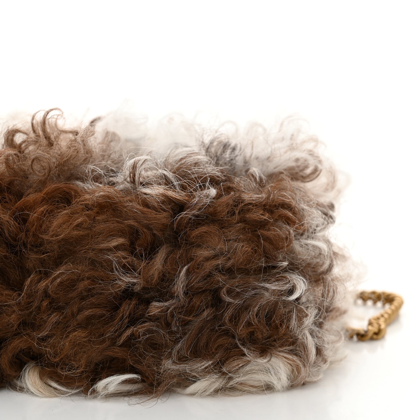 Shearling Super Mini GG Marmont Shoulder Bag White Beige