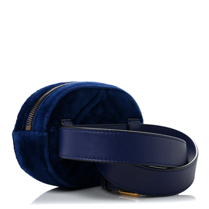 Gucci Velvet Matelasse GG Marmont Belt Bag 95 38 Cobalt Blue 2 of 8