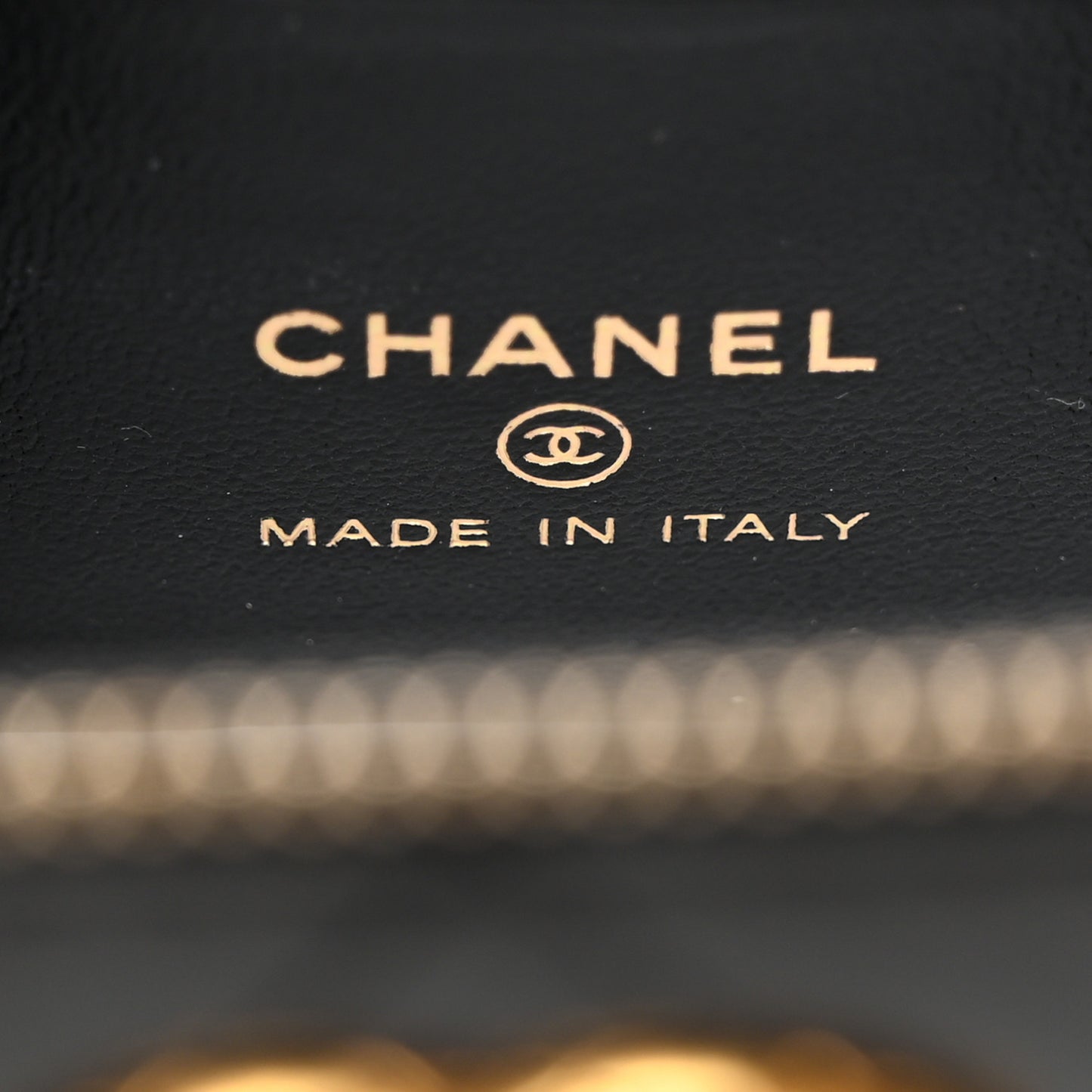 Lambskin Quilted Small Pillow Crush Vanity Case With Chain Black