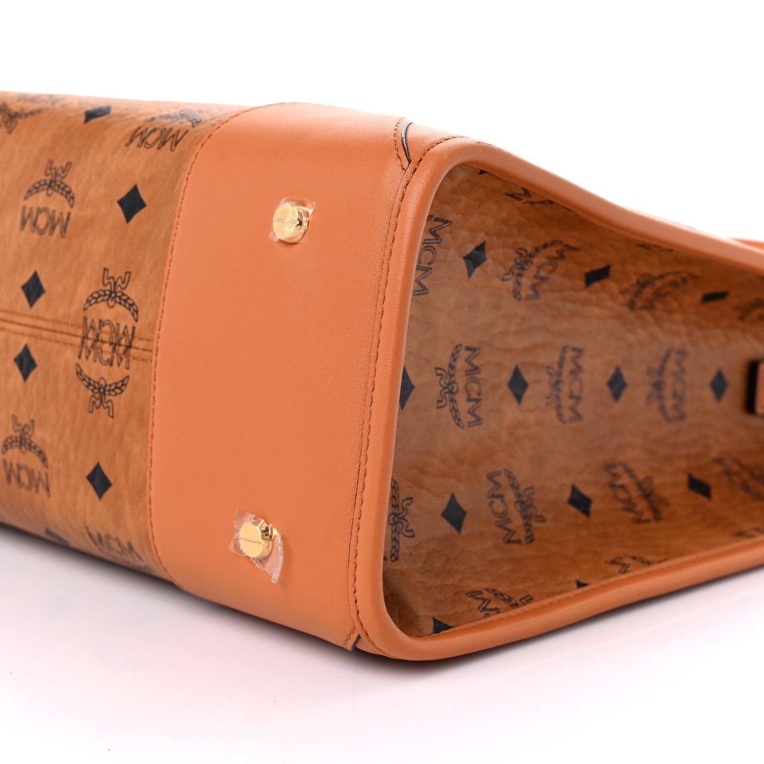 MCM Visetos Large Munich Tote Cognac 9 of 9