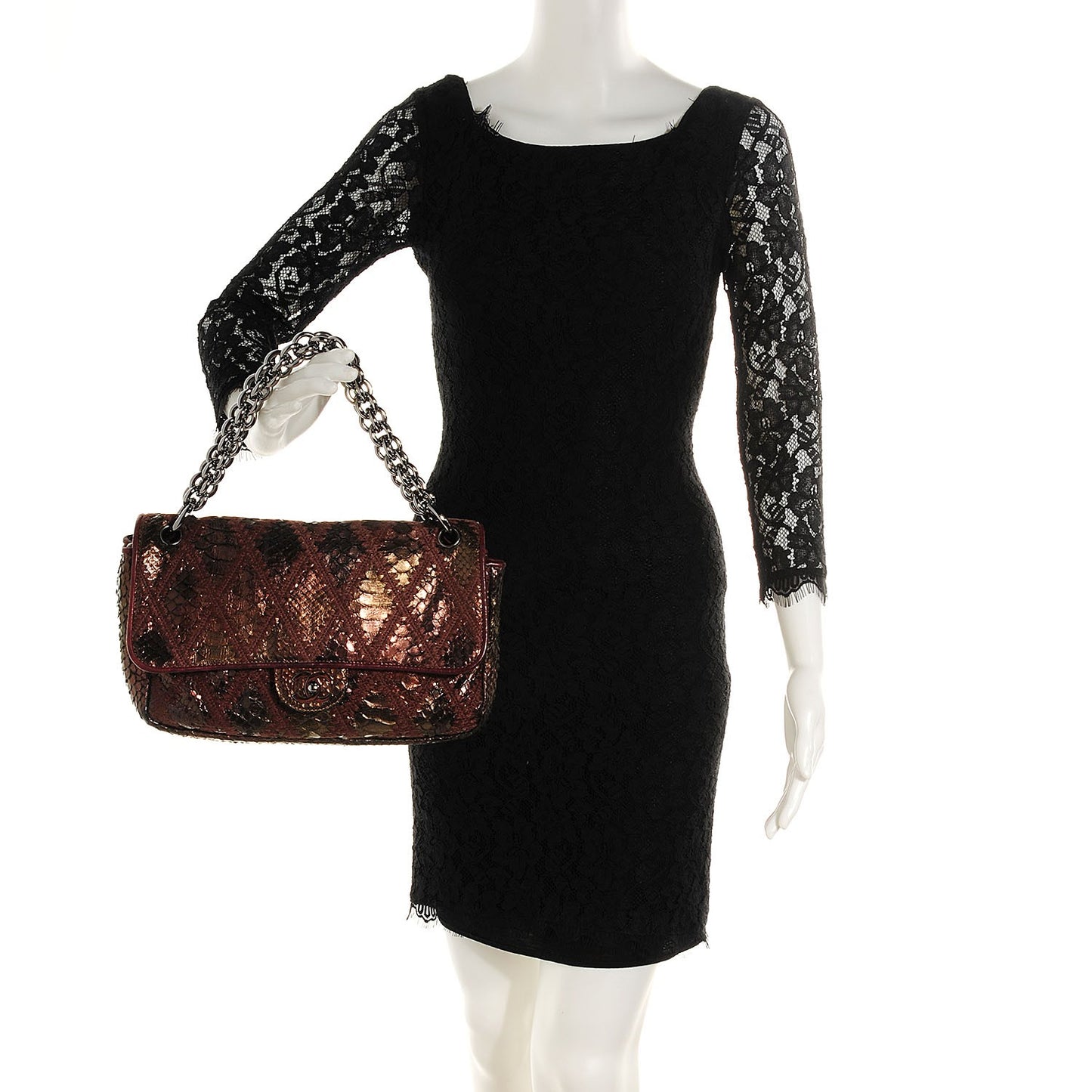 Python Crochet Soft and Chain Jumbo Flap Bronze