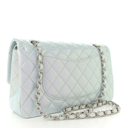 Chanel Iridescent Calfskin Quilted Medium Double Flap Light Blue 3 of 11