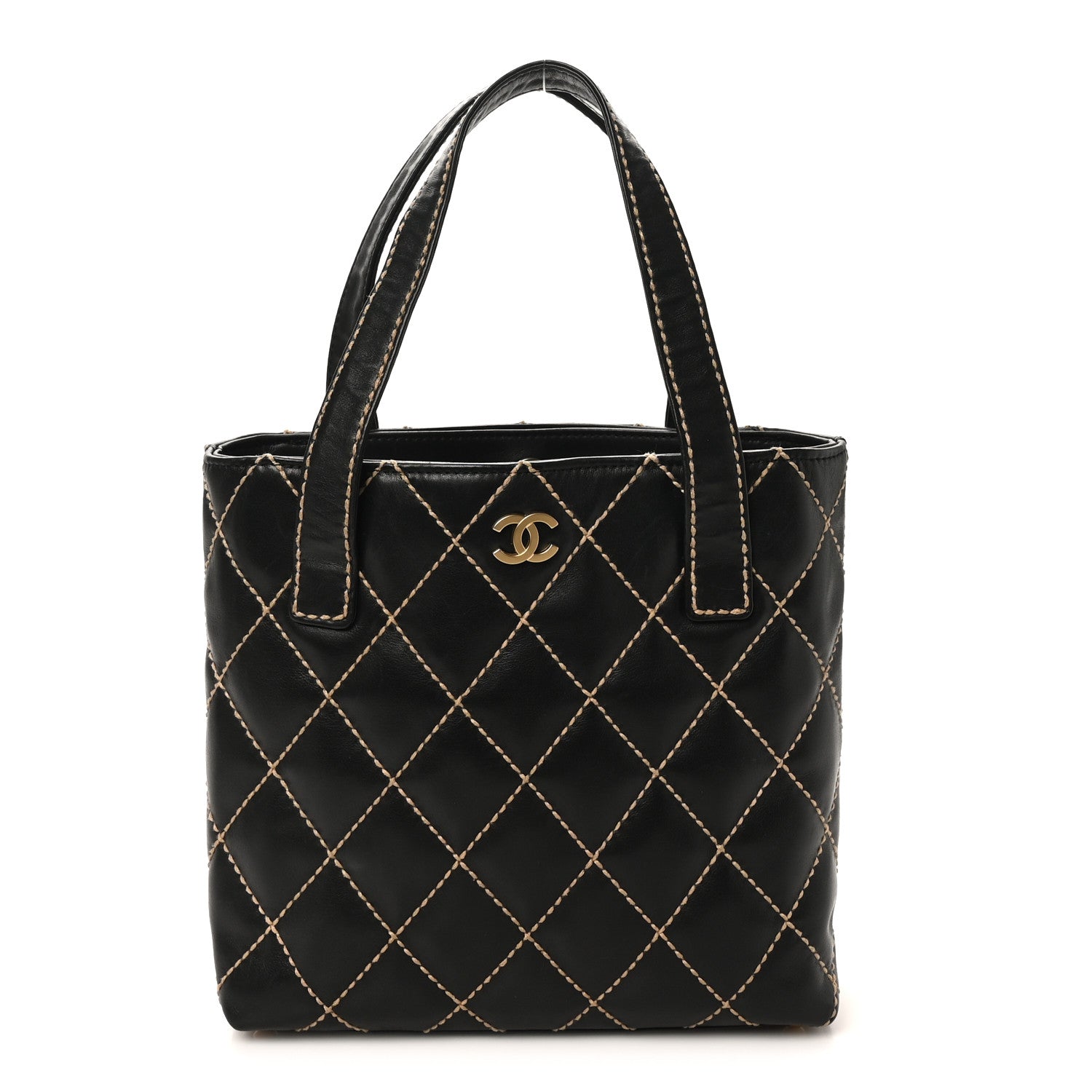 Chanel Calfskin Wild Stitch Tote Black 1 of 9