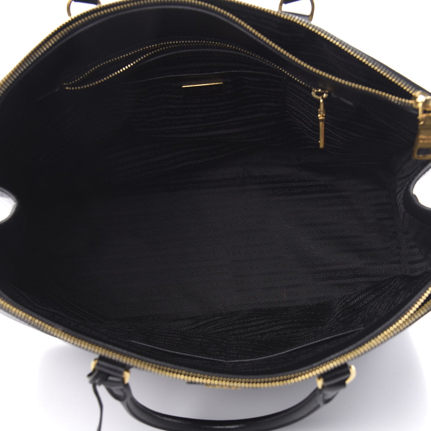 Saffiano Lux Extra Large Galleria Double Zip Tote Black