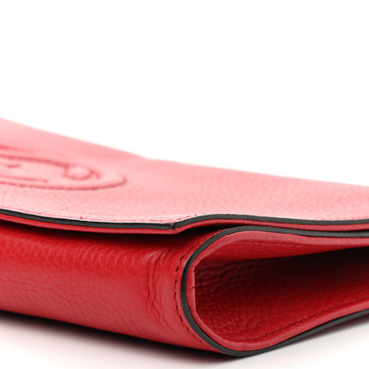 Gucci Pebbled Calfskin Medium Soho Clutch Red 8 of 8