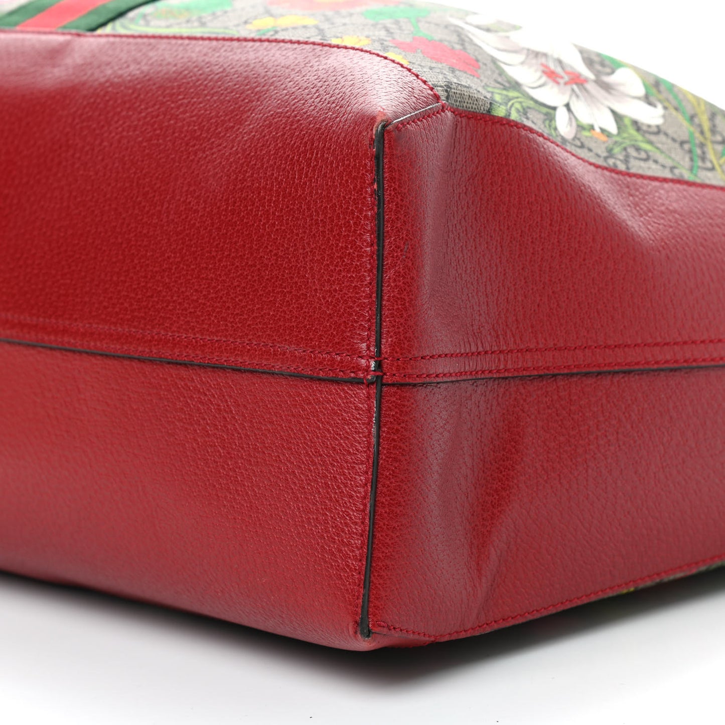 GG Supreme Monogram Flora Web Large Ophidia Tote Red