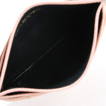 Saint Laurent Grain De Poudre Matelasse Chevron Card Case Pale Blush 5 of 7