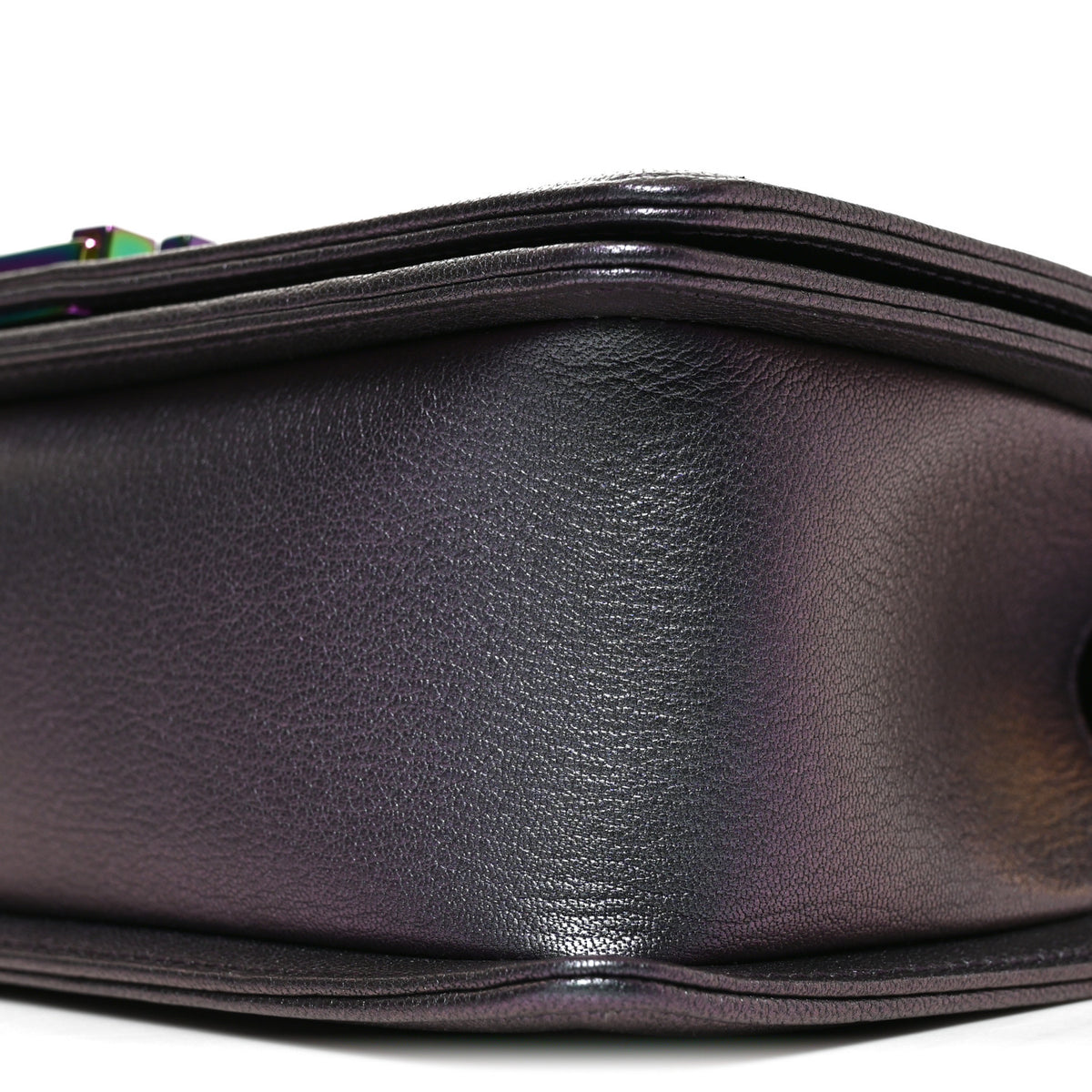 Chanel Iridescent Goatskin Quilted Medium Boy Flap Purple 10 of 11