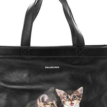 Balenciaga Calfskin Kittens Market Shopper Black 8 of 15