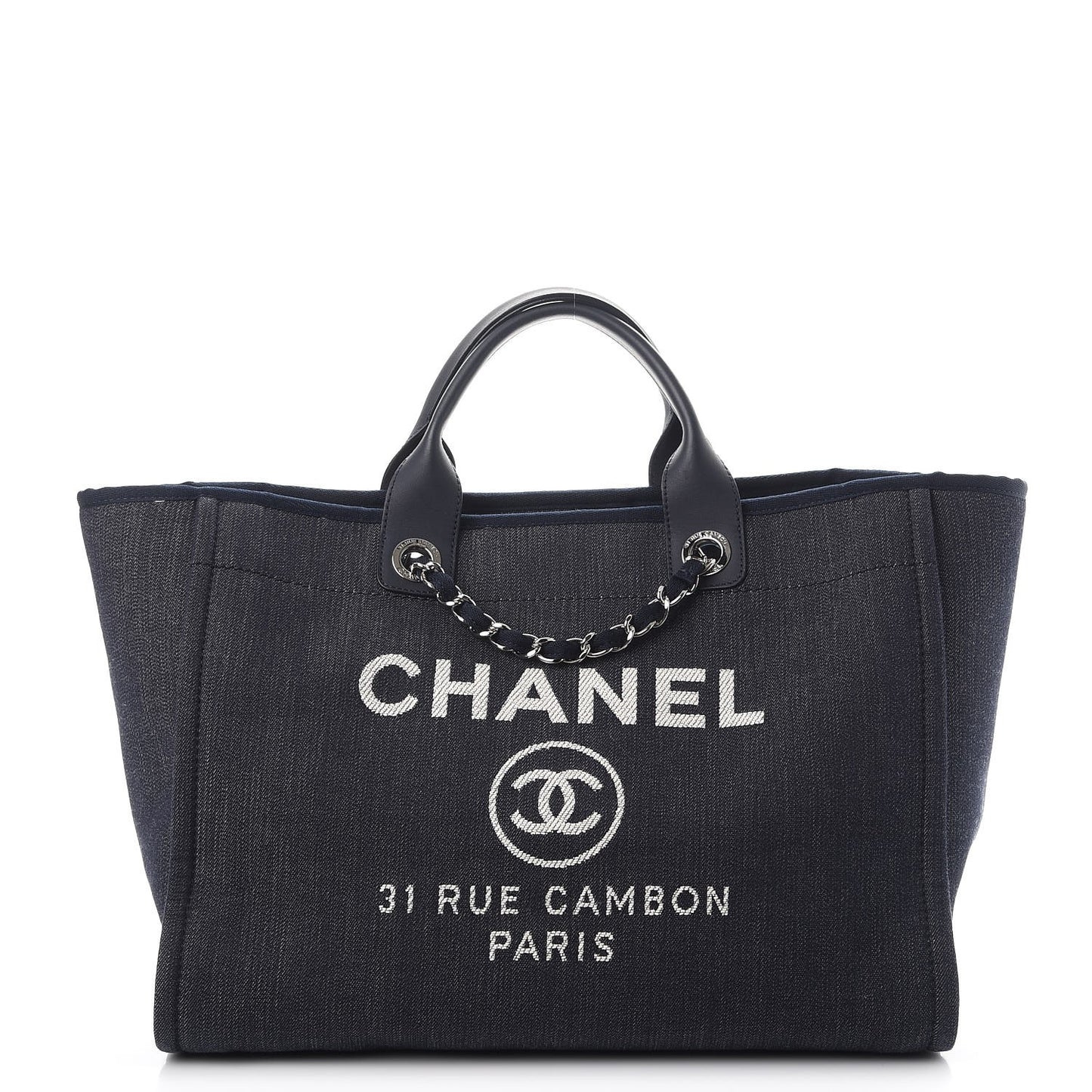 Denim Large Deauville Tote Dark Blue