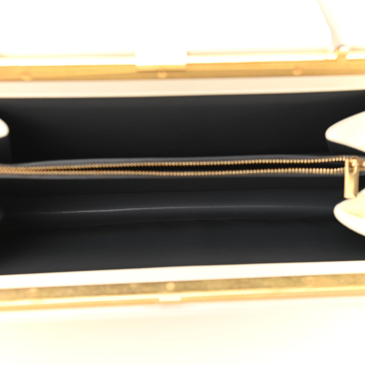 Patina Box Calfskin Medium Clasp Bag White