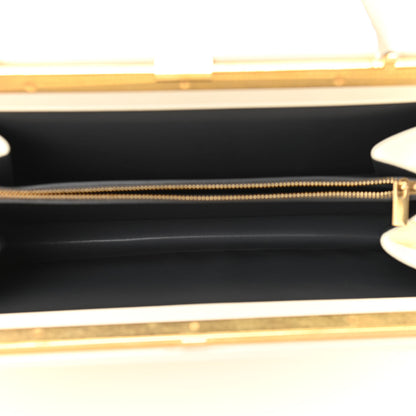 Celine Patina Box Calfskin Medium Clasp Bag White 5 of 14