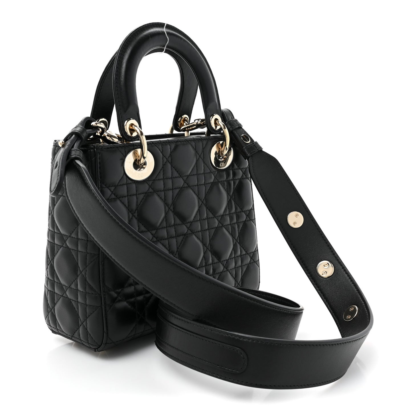 Lambskin Cannage Small Lucky Badges My Lady Dior Black
