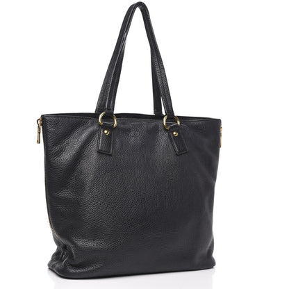 Prada Vitello Daino Side Zip Tote Black 3 of 10