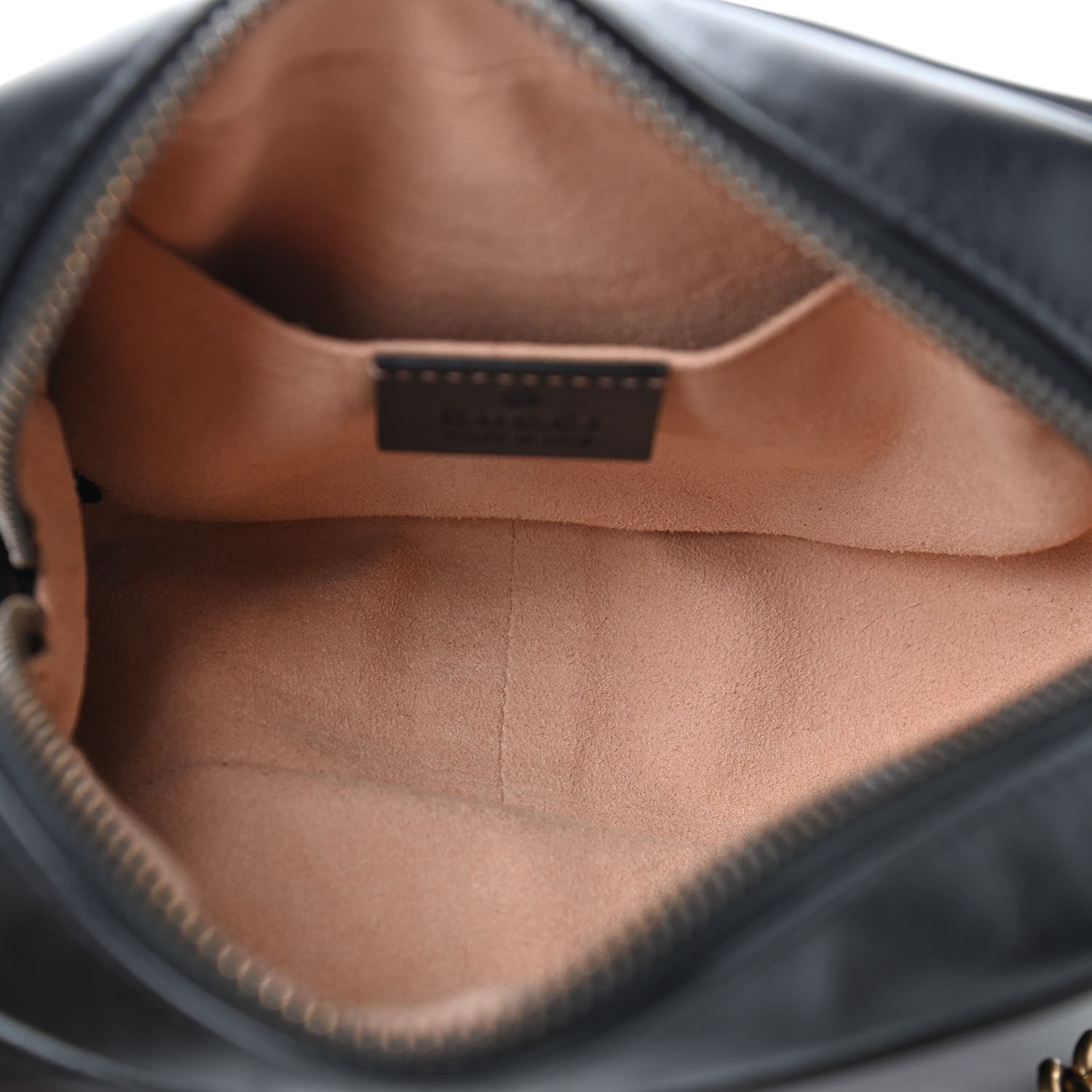 Gucci Calfskin Matelasse Mini GG Marmont Chain Shoulder Bag Black 4 of 4