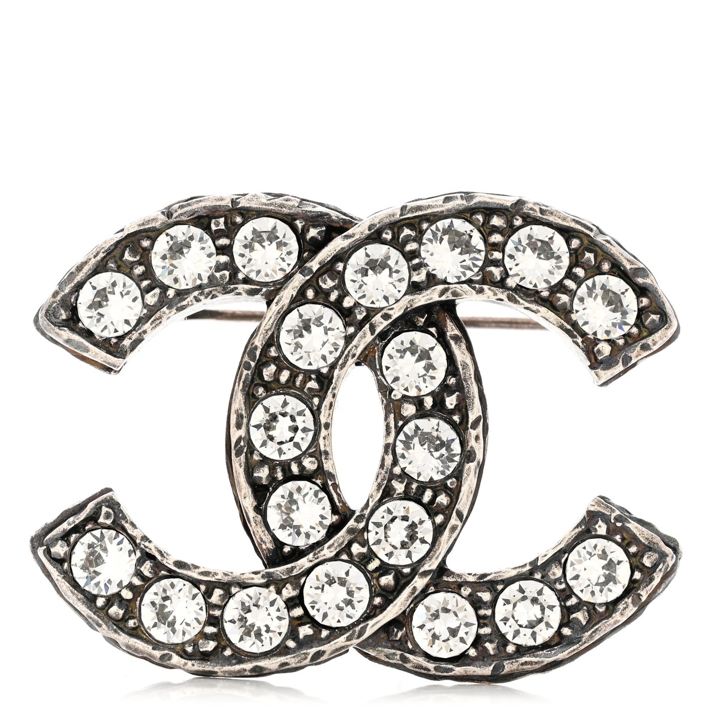 Crystal CC Brooch Ruthenium