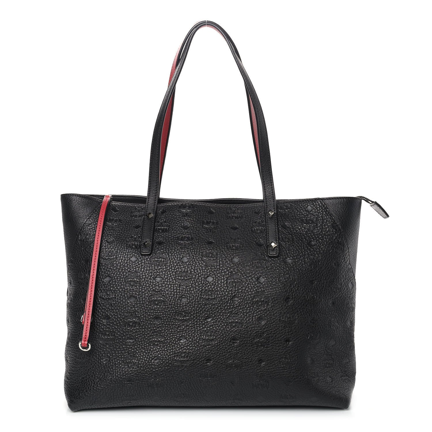 MCM Calfskin Ottomar Monogram Medium Klara Shopper Tote Black 1 of 14