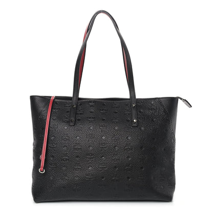 MCM Calfskin Ottomar Monogram Medium Klara Shopper Tote Black 1 of 14