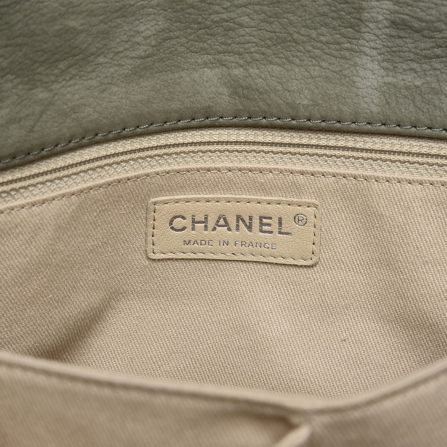 Ultra Soft Suede Calfskin Large Natural Beauty Flap Khaki
