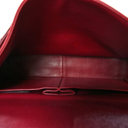 Chanel Patent Quilted Maxi Double Flap Dark Red 5 of 10