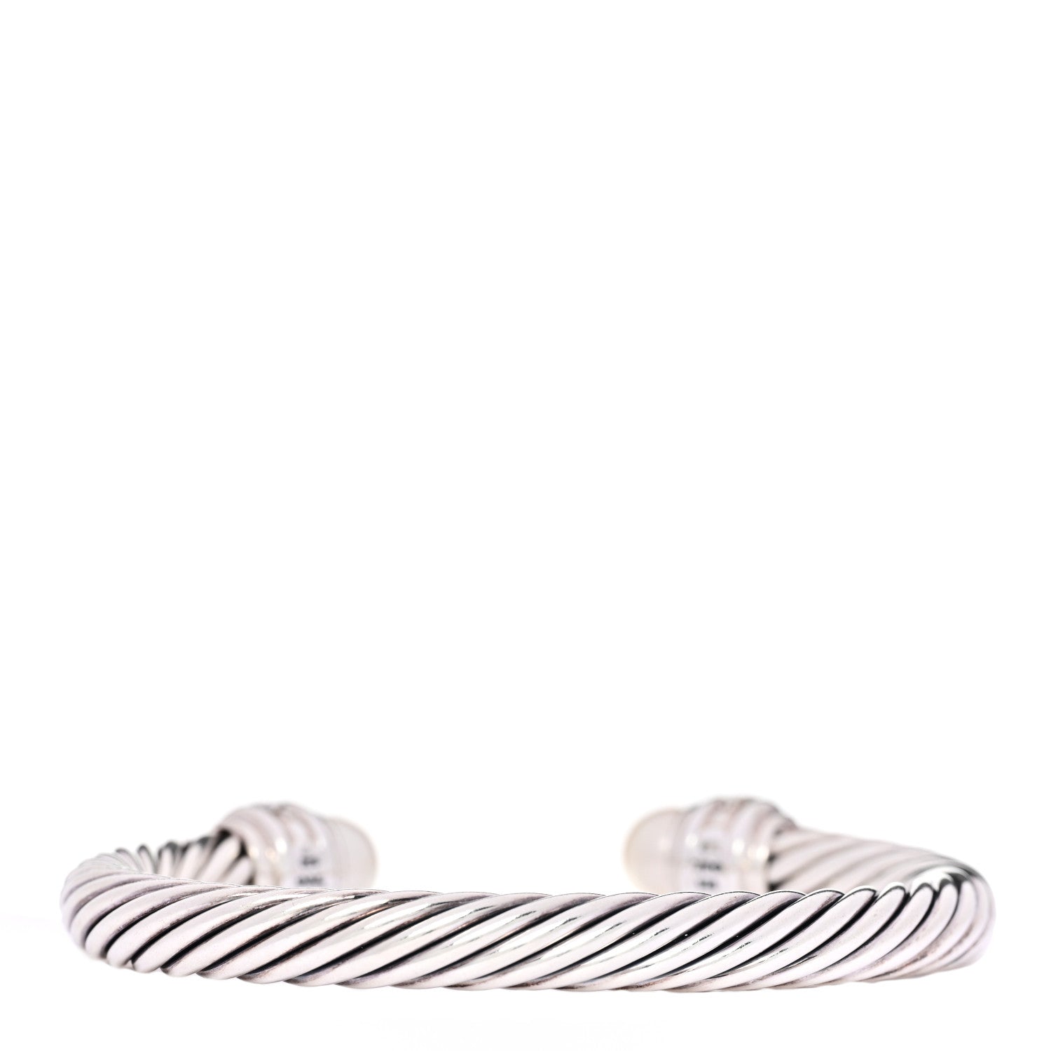 David Yurman Sterling Silver Diamond Cultured Pearl 7mm Cable Classics Bracelet 2 of 4
