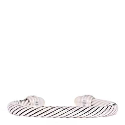 David Yurman Sterling Silver Diamond Cultured Pearl 7mm Cable Classics Bracelet 2 of 4