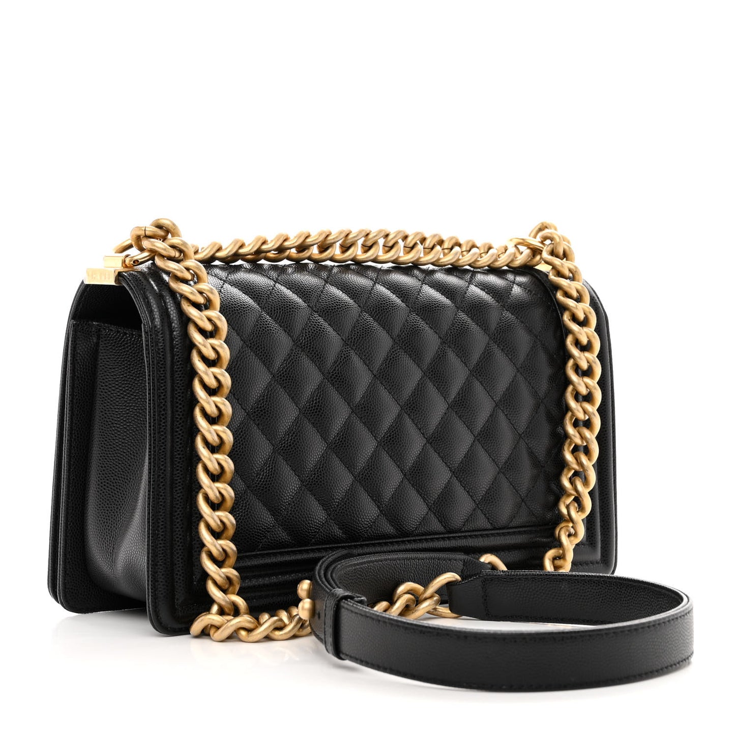 Caviar Quilted Medium Boy Flap Black