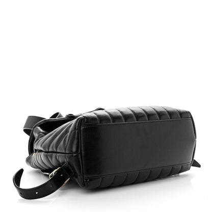 Saint Laurent SAINT LAURENT Calfskin Y Quilted Monogram Small Loulou Backpack Black 4 of 13