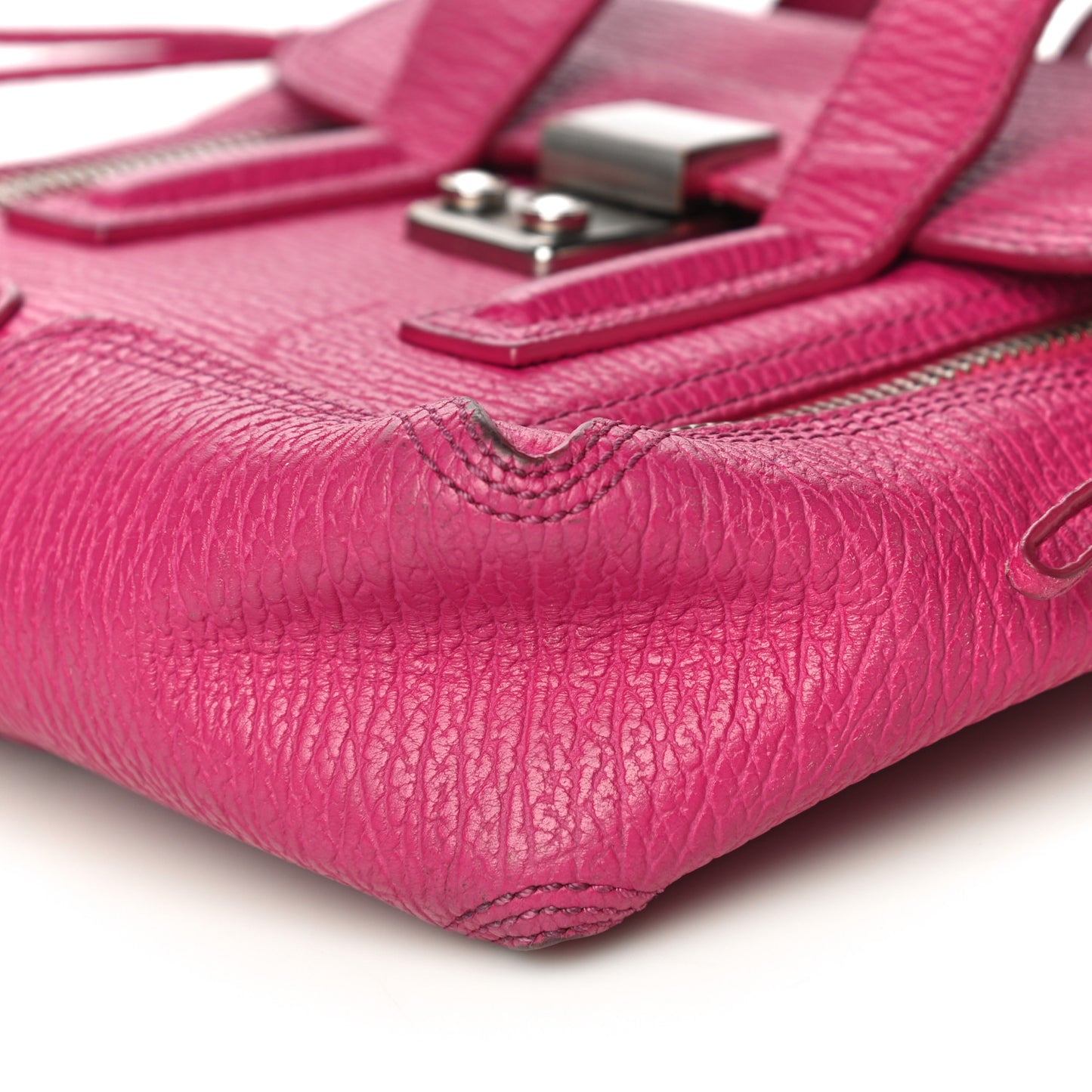 Textured Calfskin Mini Pashli Satchel Fuschia