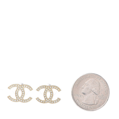 Chanel Crystal CC Earrings Gold 2 of 4