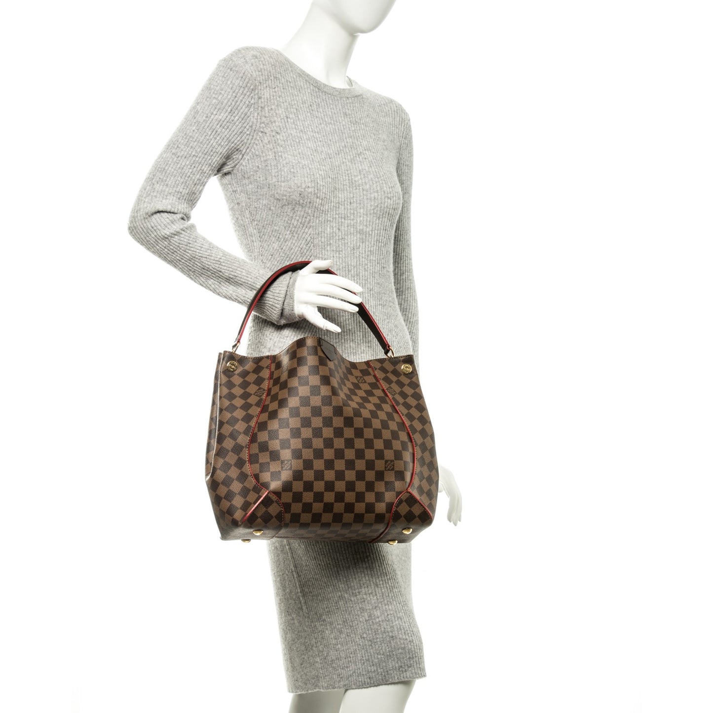 Damier Ebene Caissa Hobo Cherry