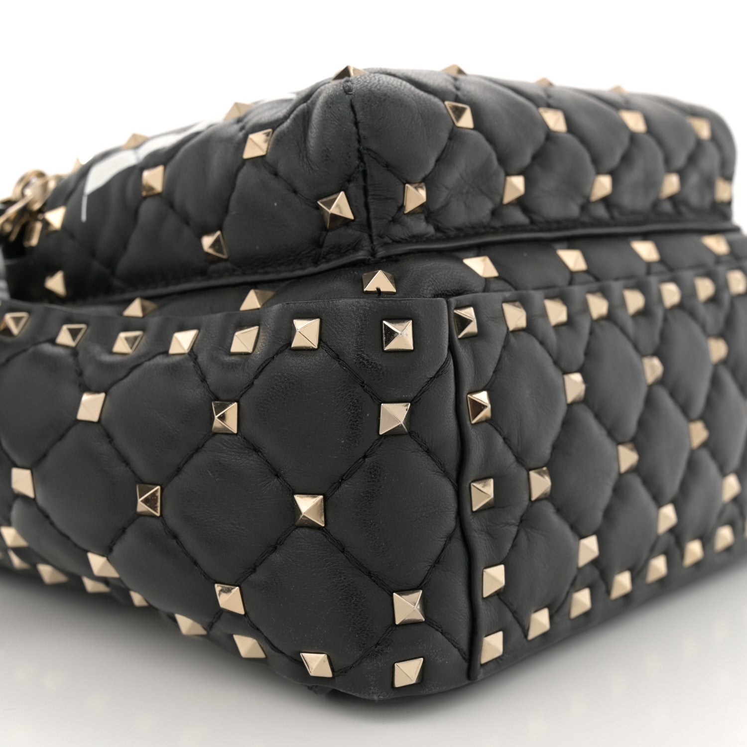Valentino Garavani Lambskin VLTN Print Quilted Mini Rockstud Spike Backpack Black 8 of 11