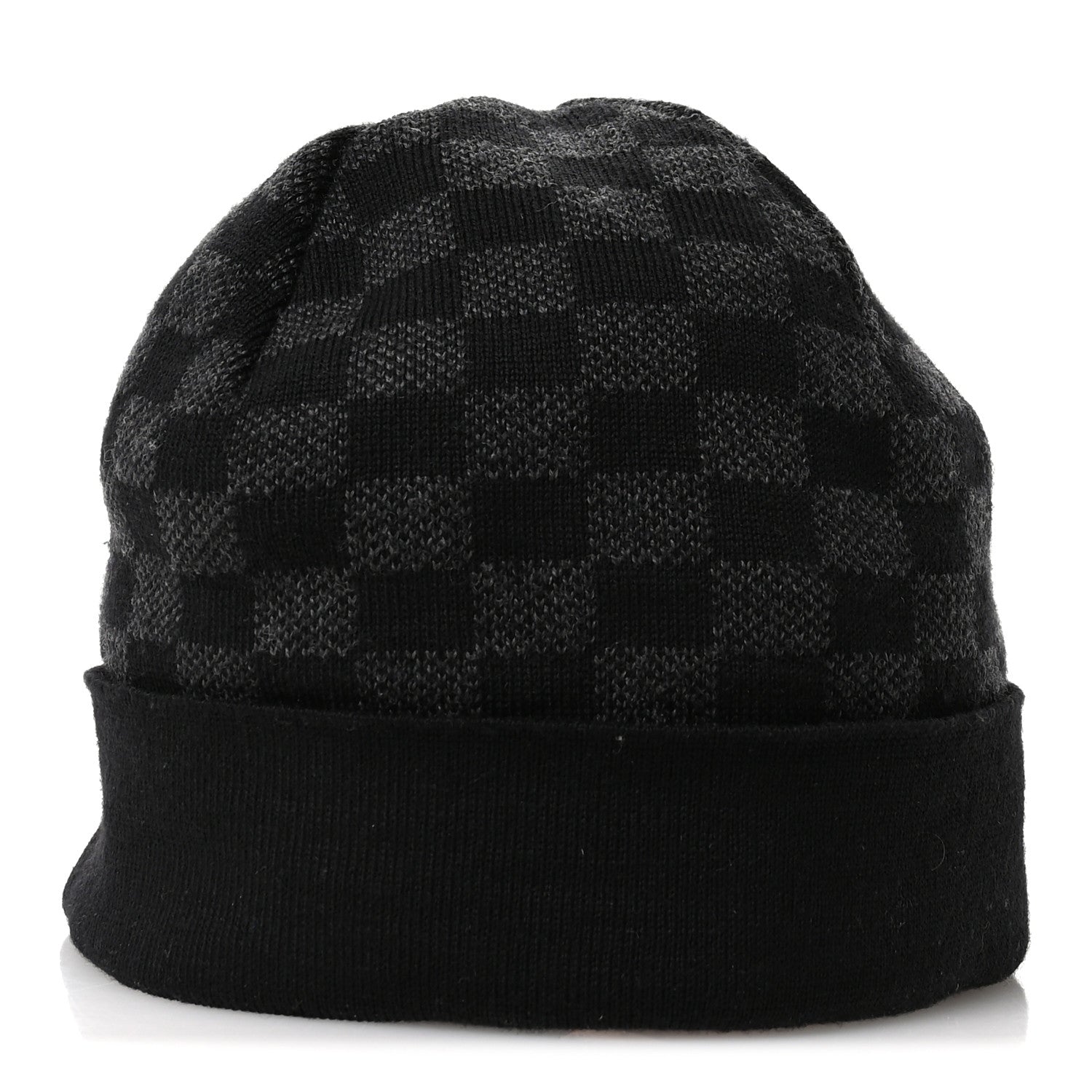 Louis Vuitton Wool Bonnet Petit Damier Beanie Hat Black 4 of 10