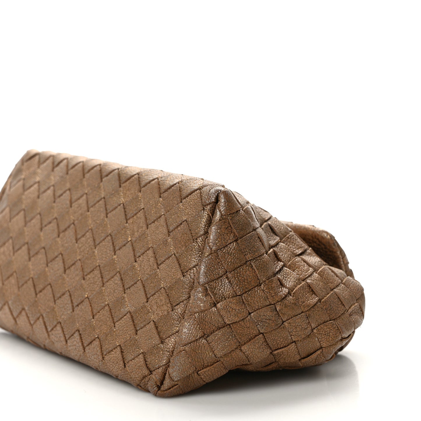 Metallic Chevre Intrecciato Cosmetic Case Ottone