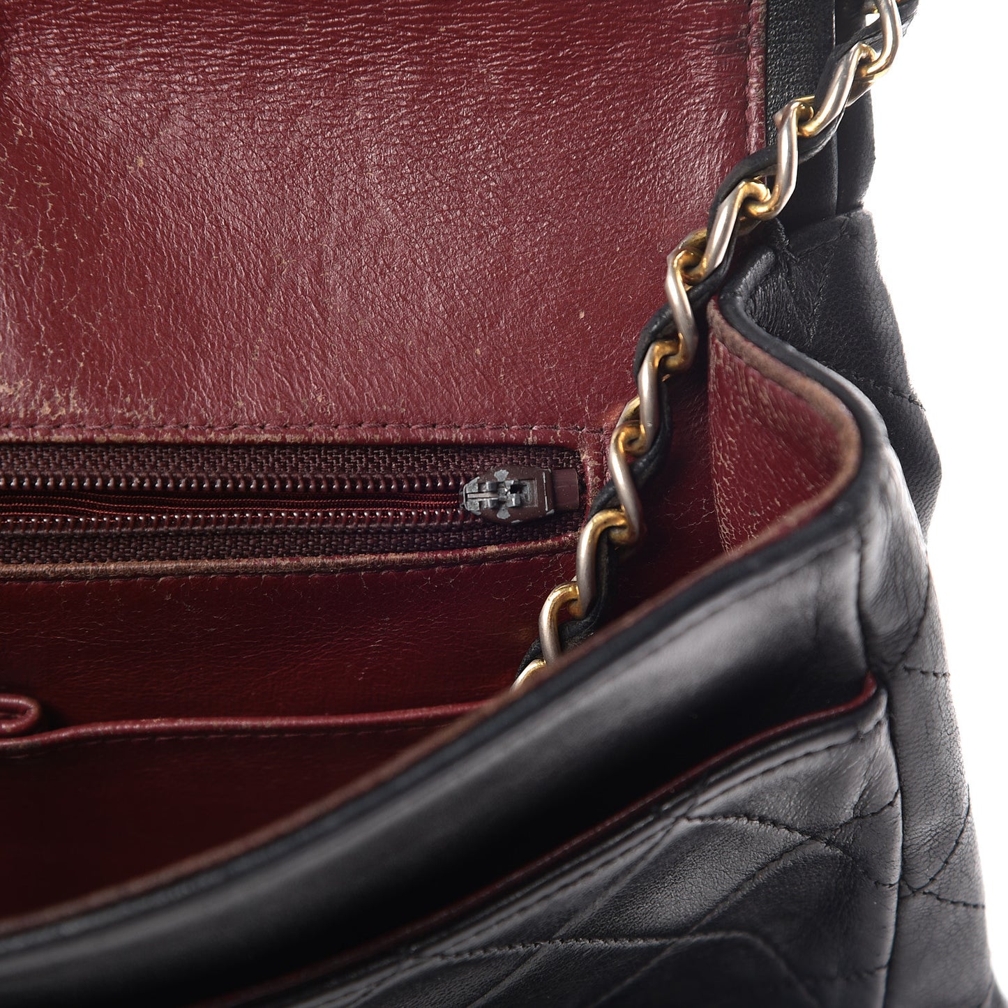 Lambskin Quilted Medium Double Flap Black