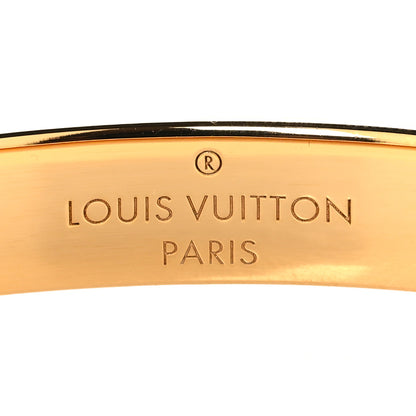 Louis Vuitton Brass Crystal Monogram Nanogram Strass Cuff S Gold 4 of 8