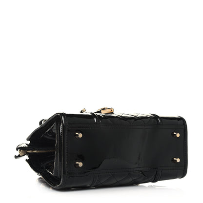 Burberry Patent Quilted Mini Manor Tote Black 4 of 12