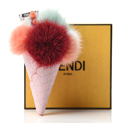Fendi Mink Fur Calfskin Fun Fair Bag Charm Multicolor 5 of 5