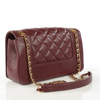 Chanel Sheepskin Quilted Small Mademoiselle Vintage Flap Dark Red 3 of 10