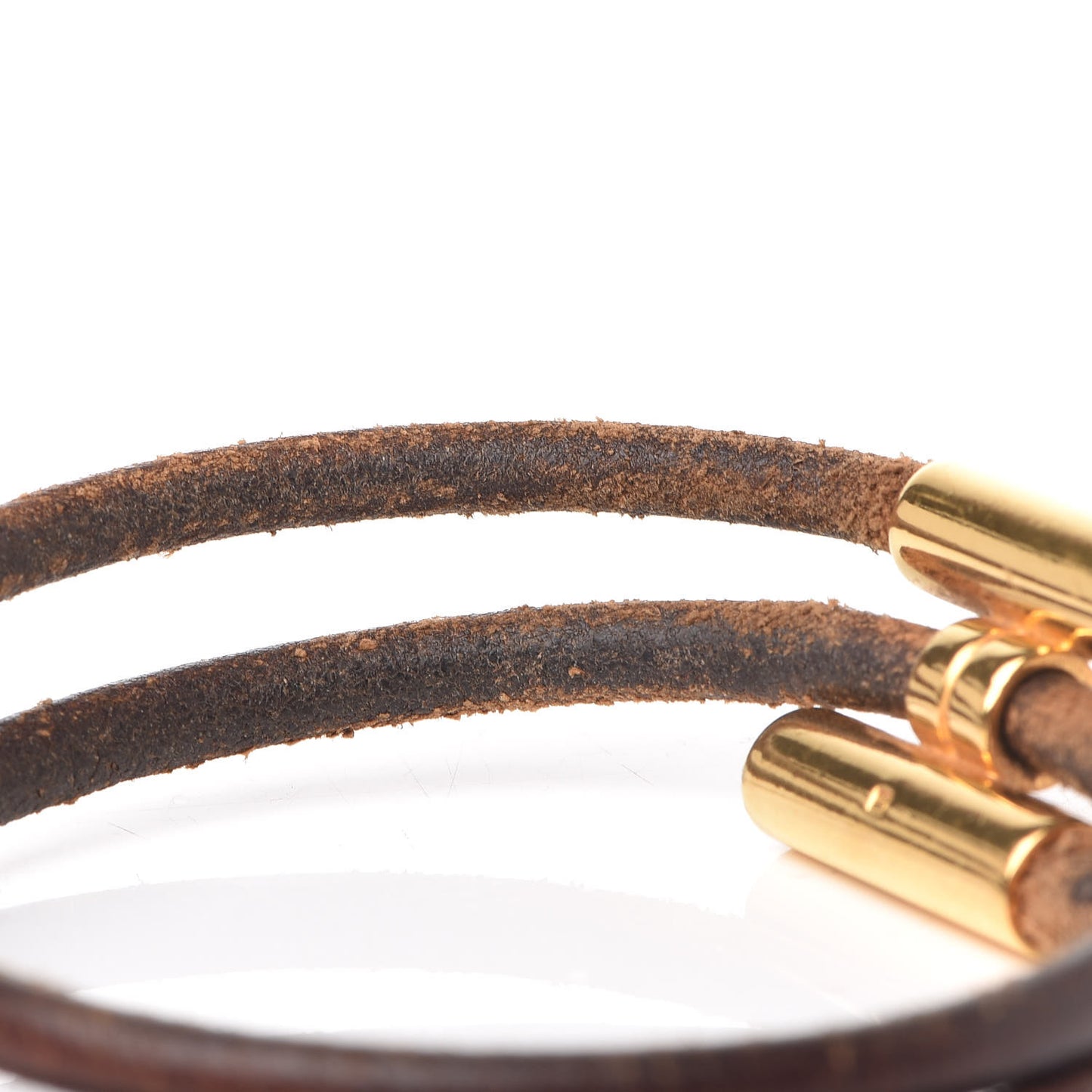 Natural Bridle Double Wrap Cord Tournis Bracelet Bouton
