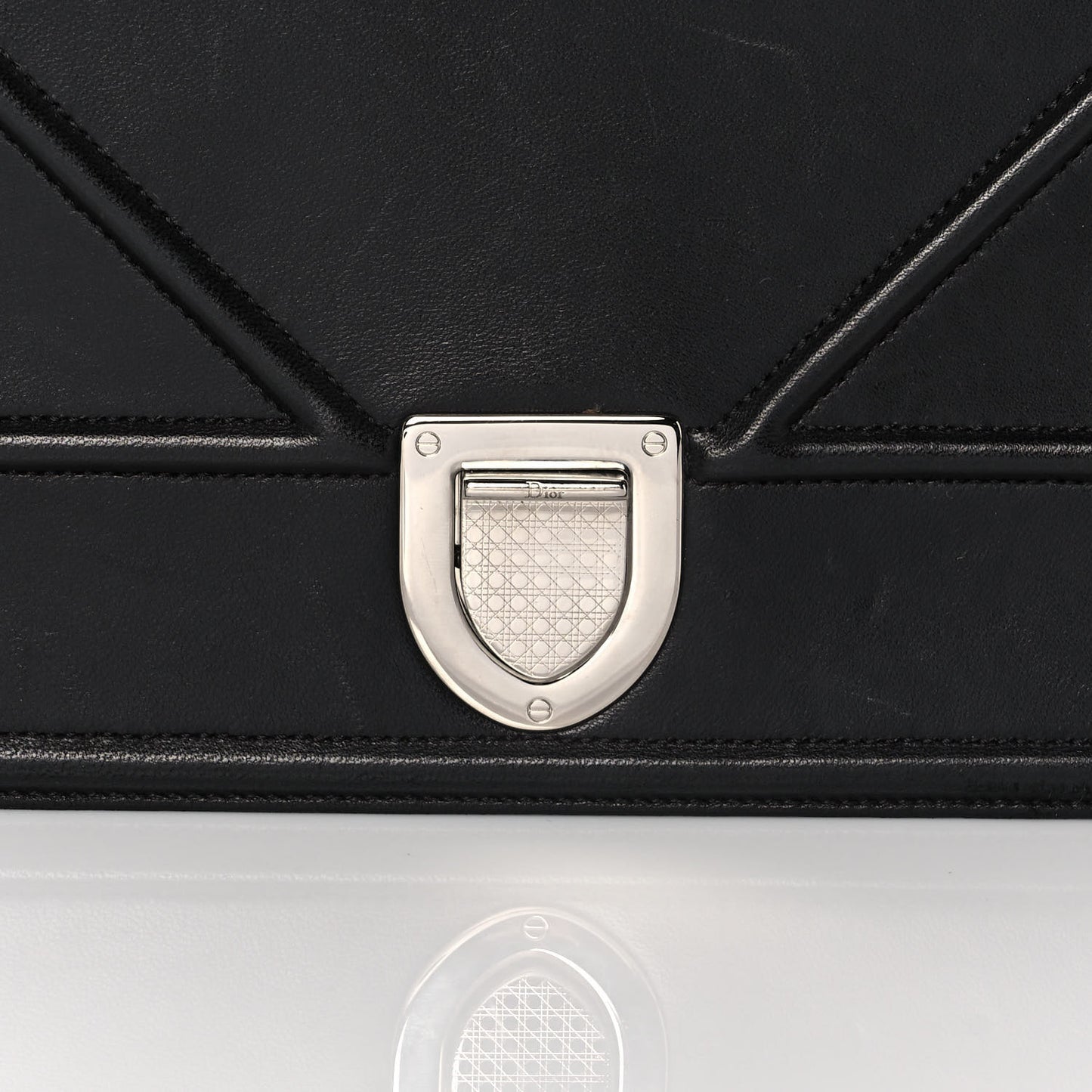 Lambskin Large Diorama Flap Bag Black