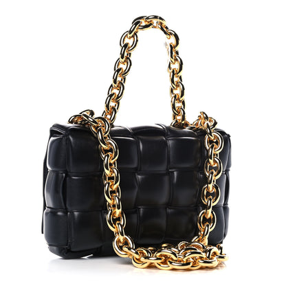 Bottega Veneta Lambskin Maxi Intreccio Padded Chain Cassette Crossbody Bag Black 3 of 10