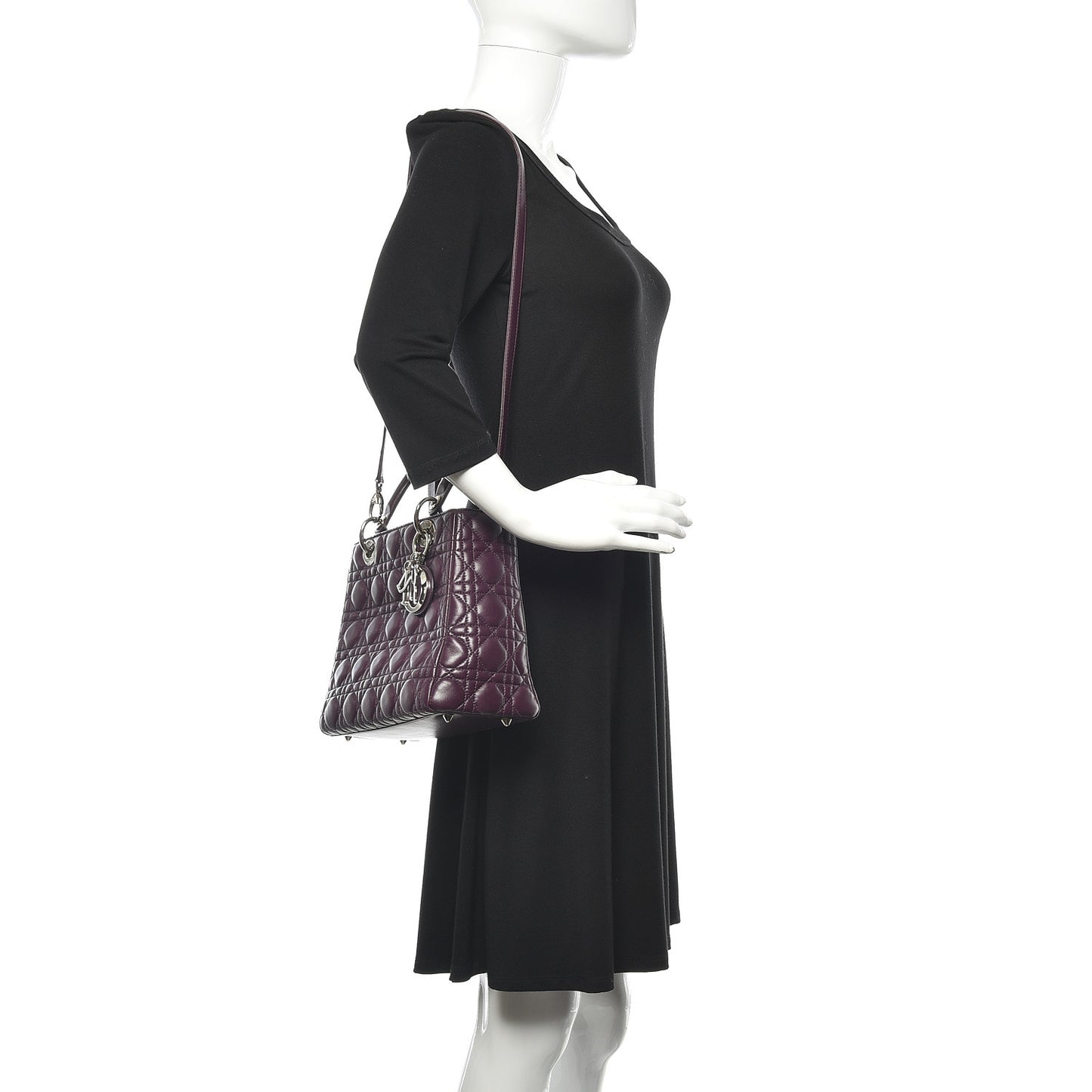 Lambskin Cannage Medium Lady Dior Purple
