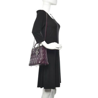 Christian Dior Lambskin Cannage Medium Lady Dior Purple 2 of 11