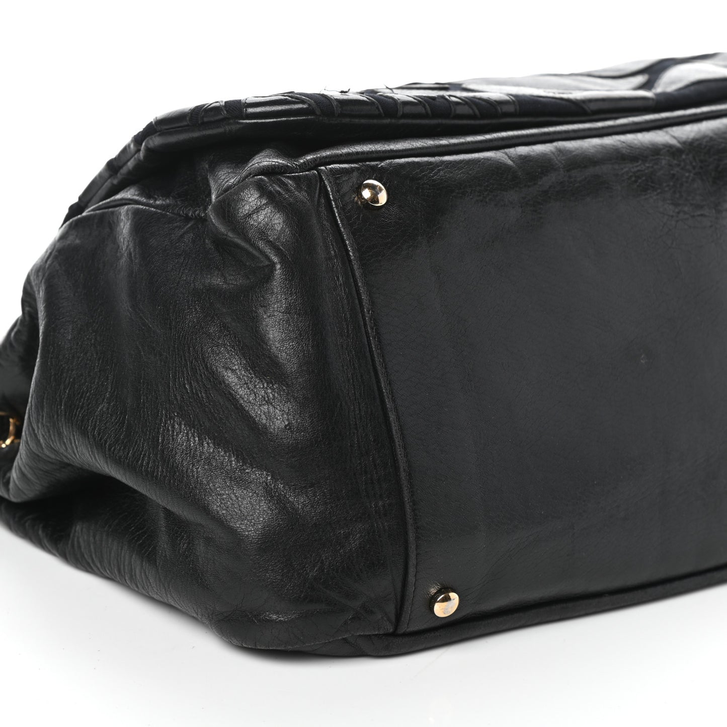 Lambskin Jersey Scales Flap Bag Black