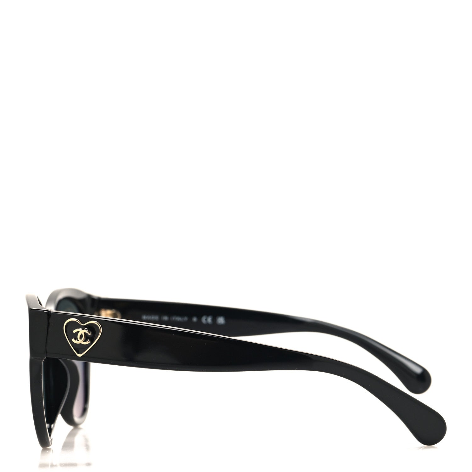 Chanel Acetate Enamel Heart Butterfly Sunglasses 5477-A Black 3 of 7