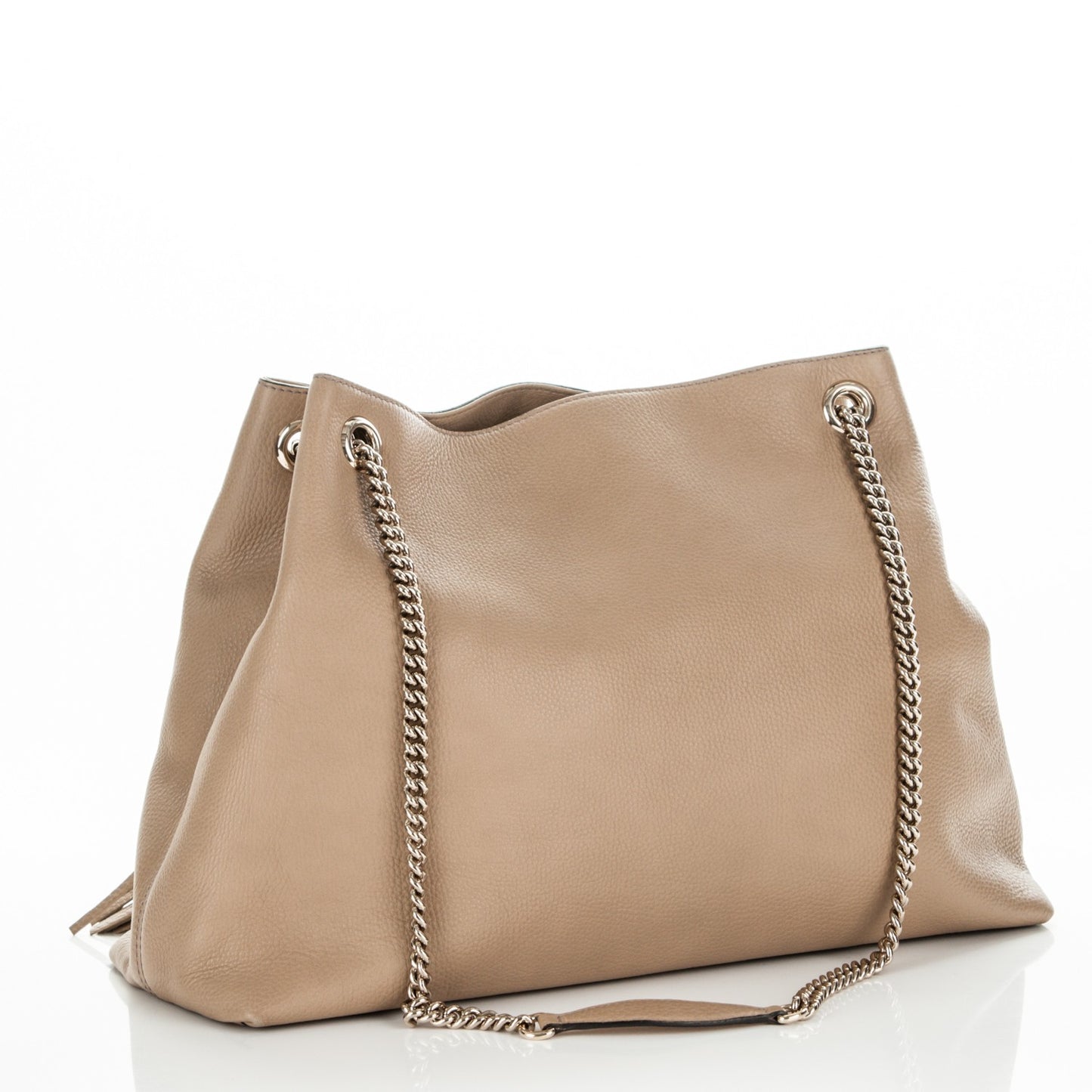 Pebbled Calfskin Large Soho Chain Shoulder Bag Camelia
